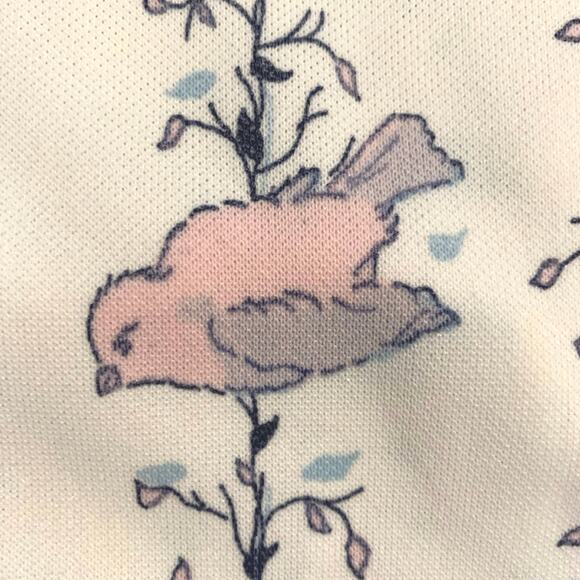 Vintage Women's Short-Sleeve Floral Birdcage Hawaiian Button Shirt White Medium - Picture 6 of 11